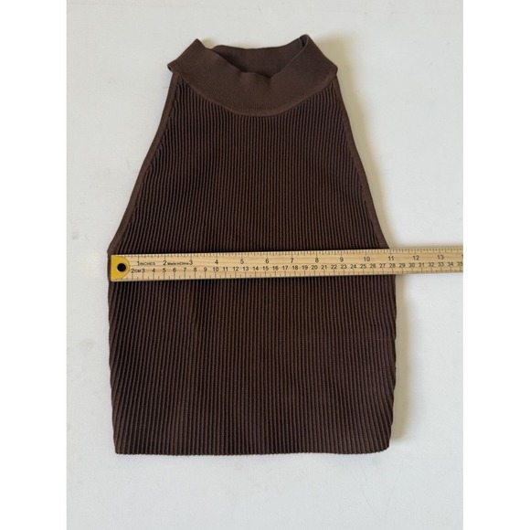 Babaton by‎ Aritzia Sculpt Knit Mock Neck Tank Top Brown Size XS - Picture 4 of 5